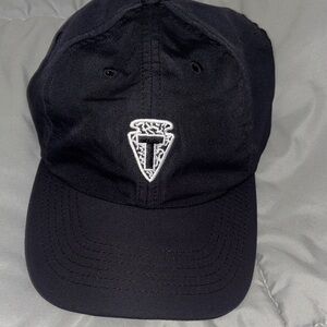 Black Embroidered Logo Cap